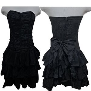 Vintage Positively Ellyn Sweatheart Neckline Ruched Whimsygoth 80's Ruffled Sz 6